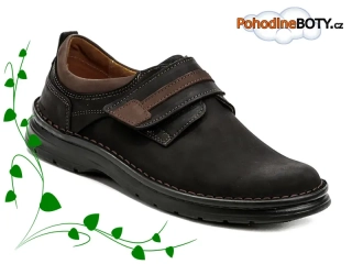 Pánské polobotky suchý zip širší kůže Wawel